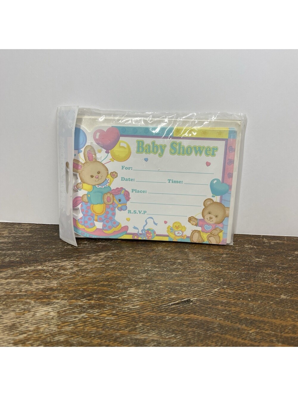 Vintage Baby Shower Invitations New Unused 80s/90s Y2K 8 Cards Witt Envelops